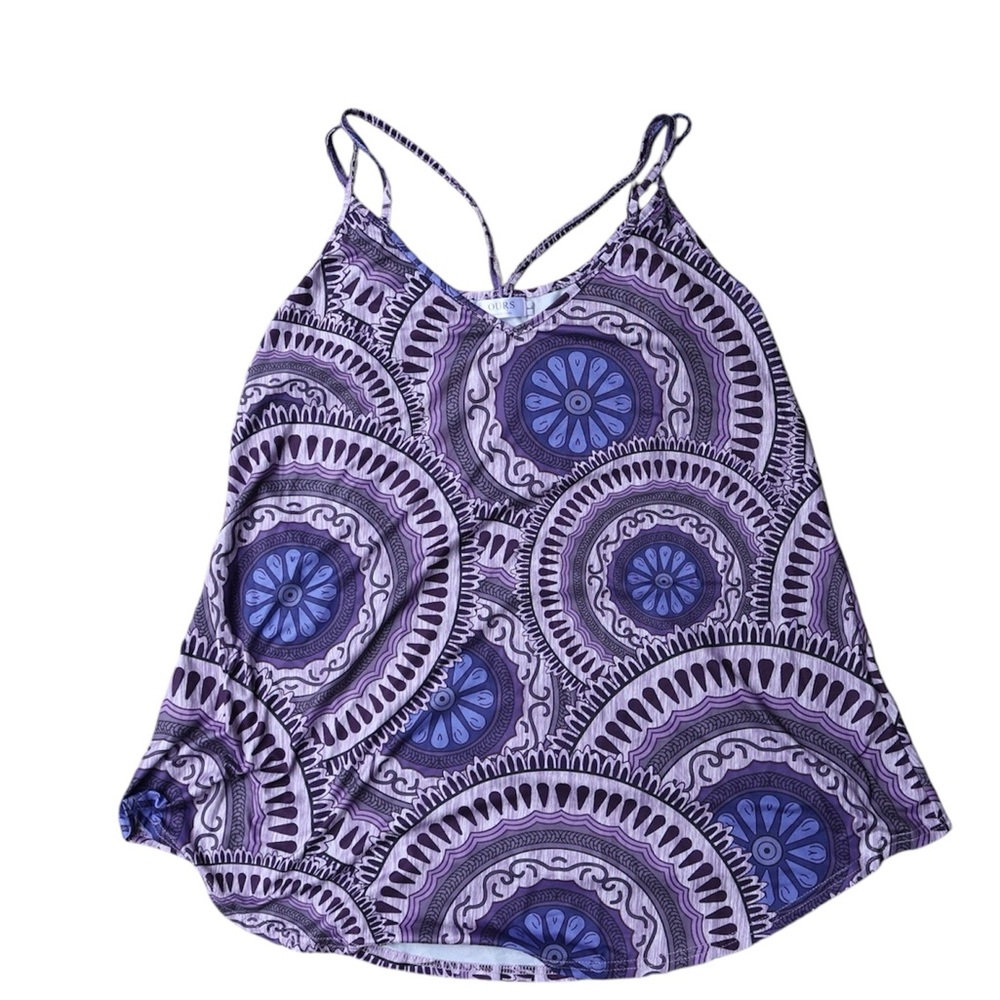 Ours women’s tank size large purple and black pattern